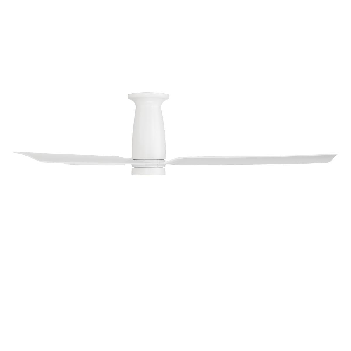Smooth Flush 52 Inch CCT LED Smart Ceiling Fan, Matte White Finish - Bees Lighting