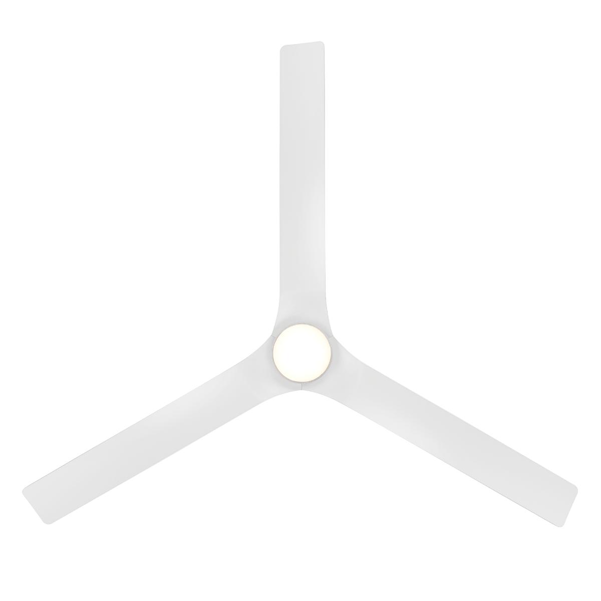 Smooth Flush 52 Inch CCT LED Smart Ceiling Fan, Matte White Finish - Bees Lighting
