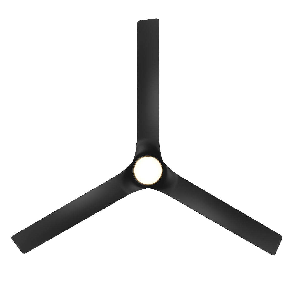Smooth Flush 52 Inch CCT LED Smart Ceiling Fan, Soft Brass with Matte Black Blades - Bees Lighting