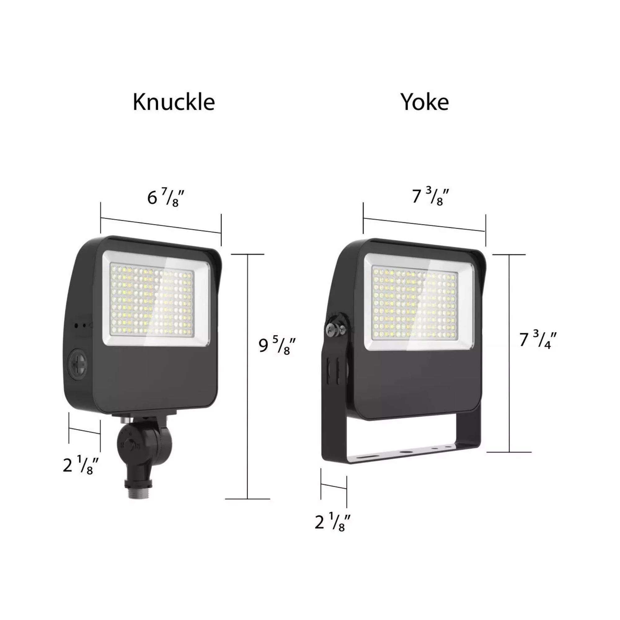 LED Flood Light, 35W, 5000lm, 30K/40K/50K, Knuckle|Yoke, 120-277V, White