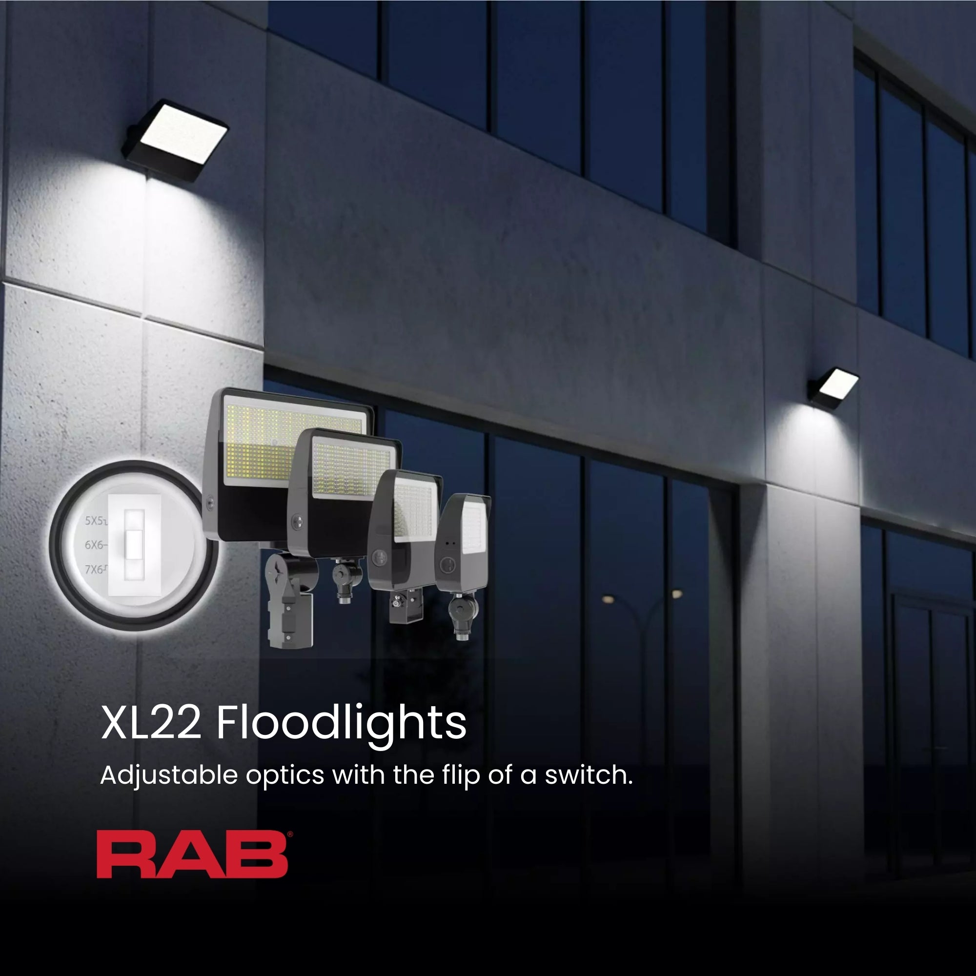 LED Flood Light, 60W, 9000lm, 30K/40K/50K, Knuckle|Trunnion, 120-277V, White