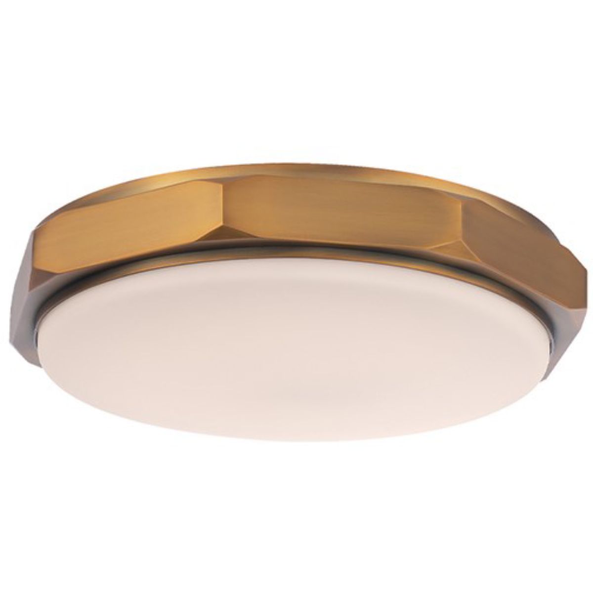 Grommet 13 in. LED Flush Mount Light 3000K Brass Finish