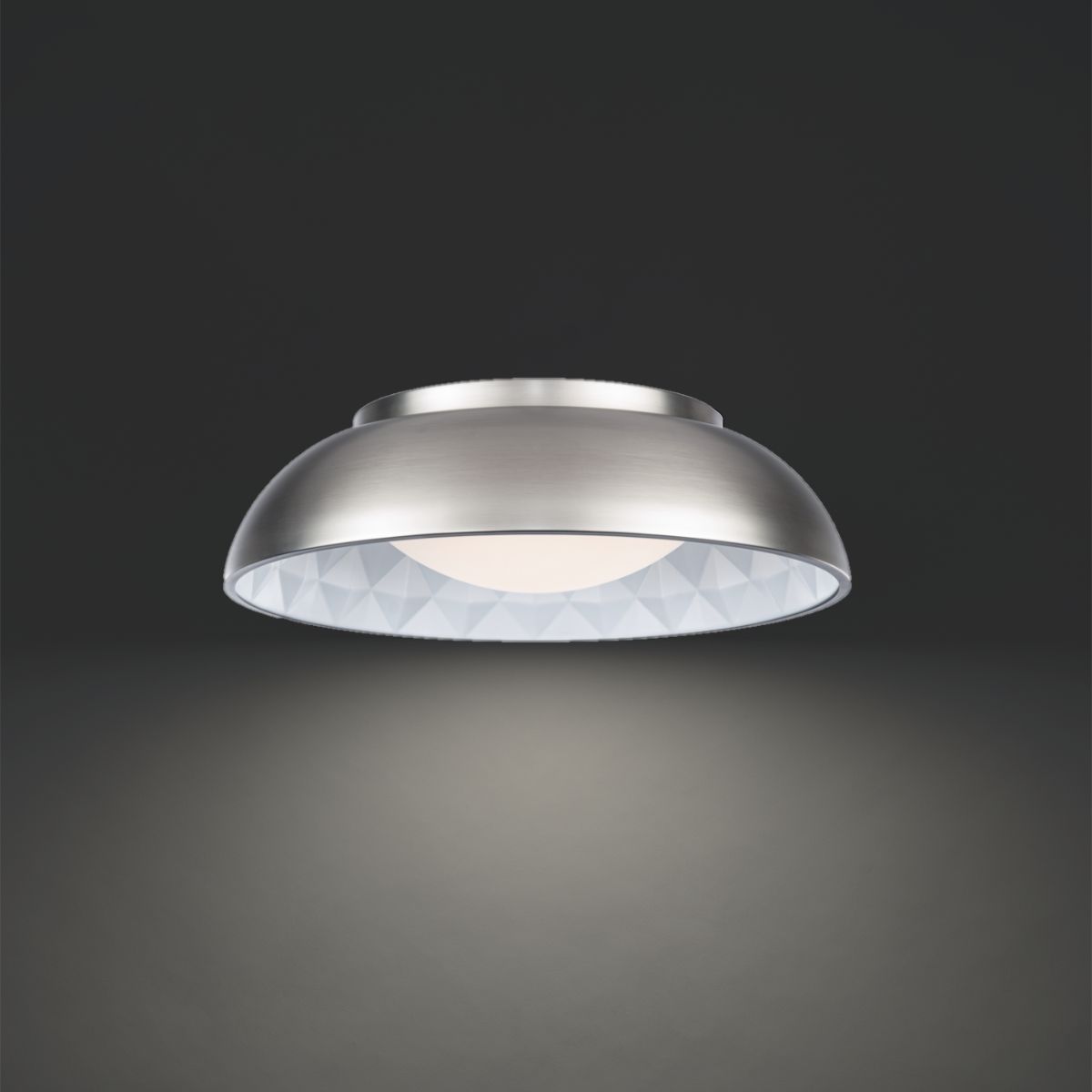 Prisma 18" LED Flush Mount, Brushed Nickel Finish - Bees Lighting