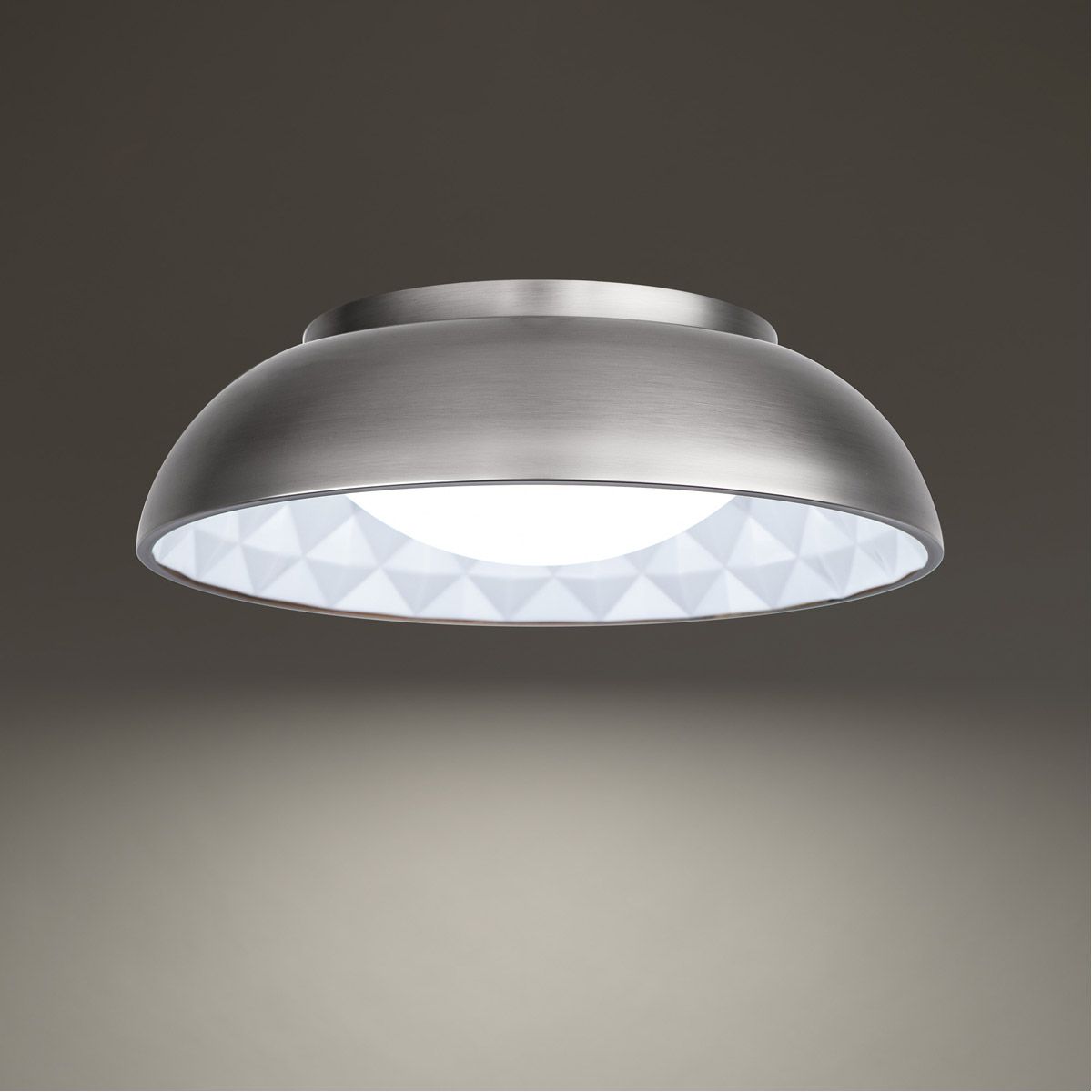 Prisma 18 in. LED Flush Mount Light Nickel Finish - Bees Lighting