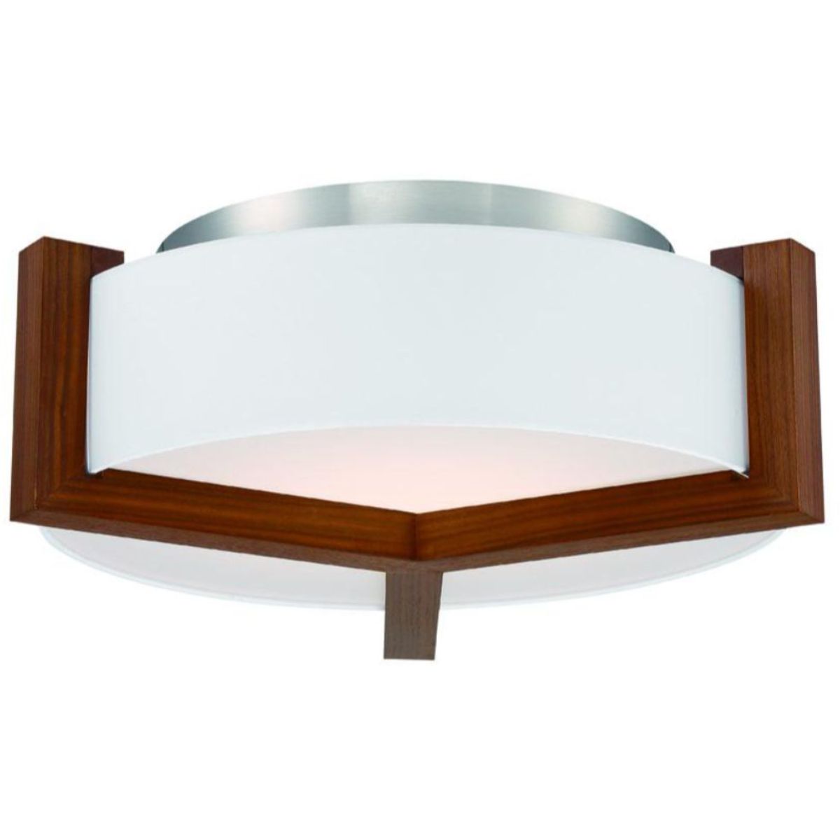 Segment 21" LED Flush Mount, Dark Walnut Finish - Bees Lighting