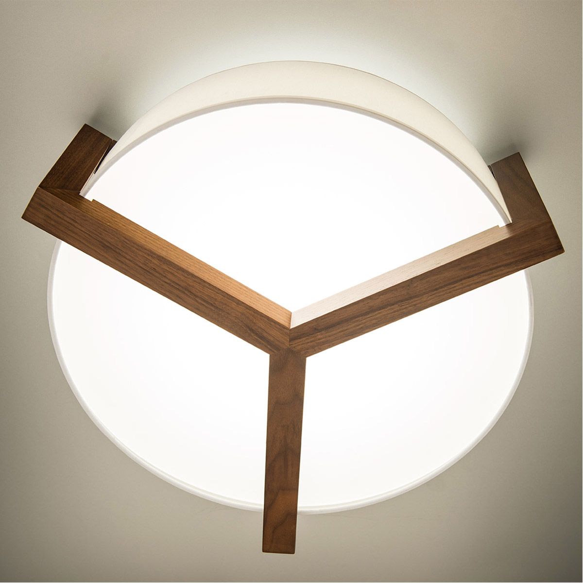 Segment 21" LED Flush Mount, Dark Walnut Finish - Bees Lighting