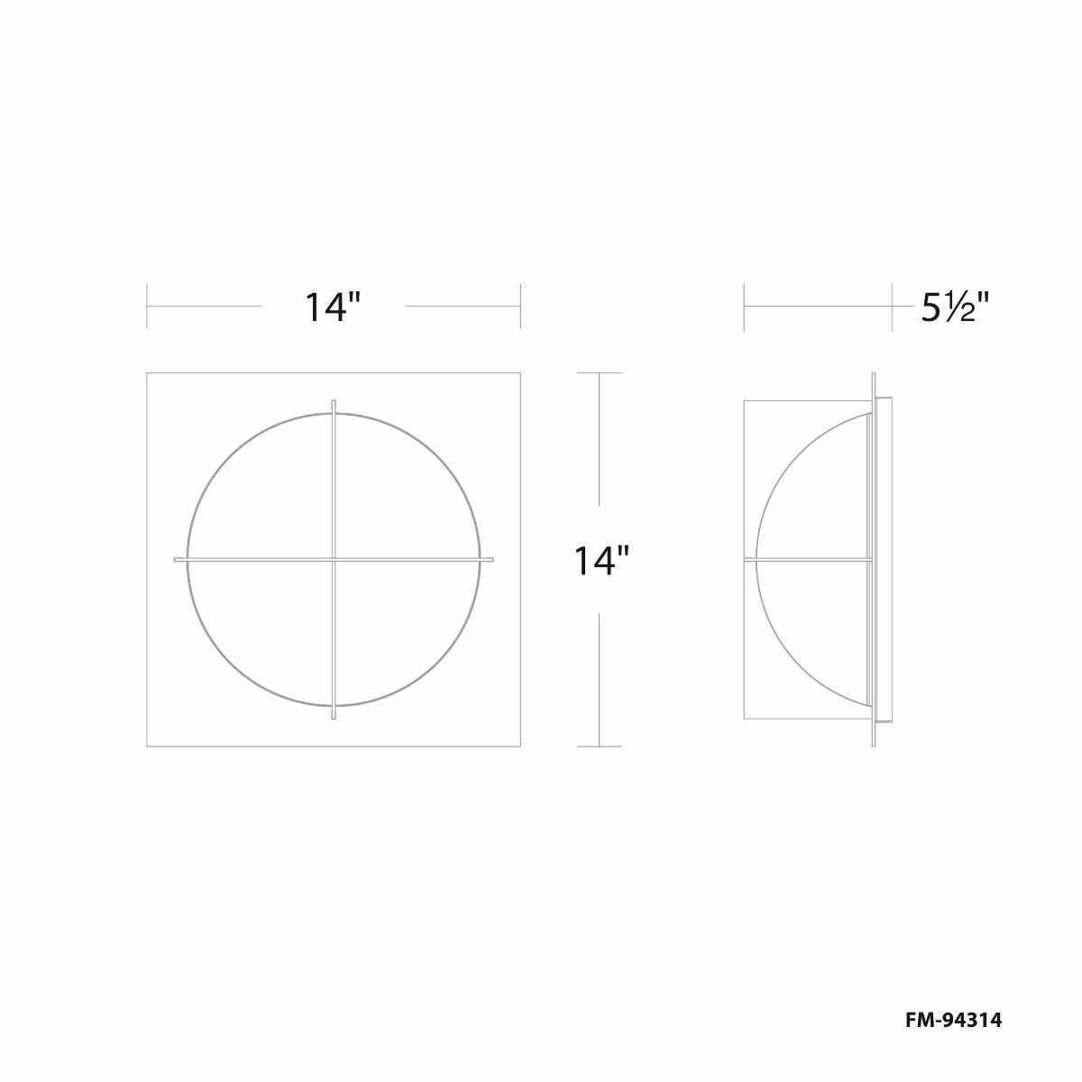 Echelon 14 in. LED Flush Mount Light Brass Finish - Bees Lighting