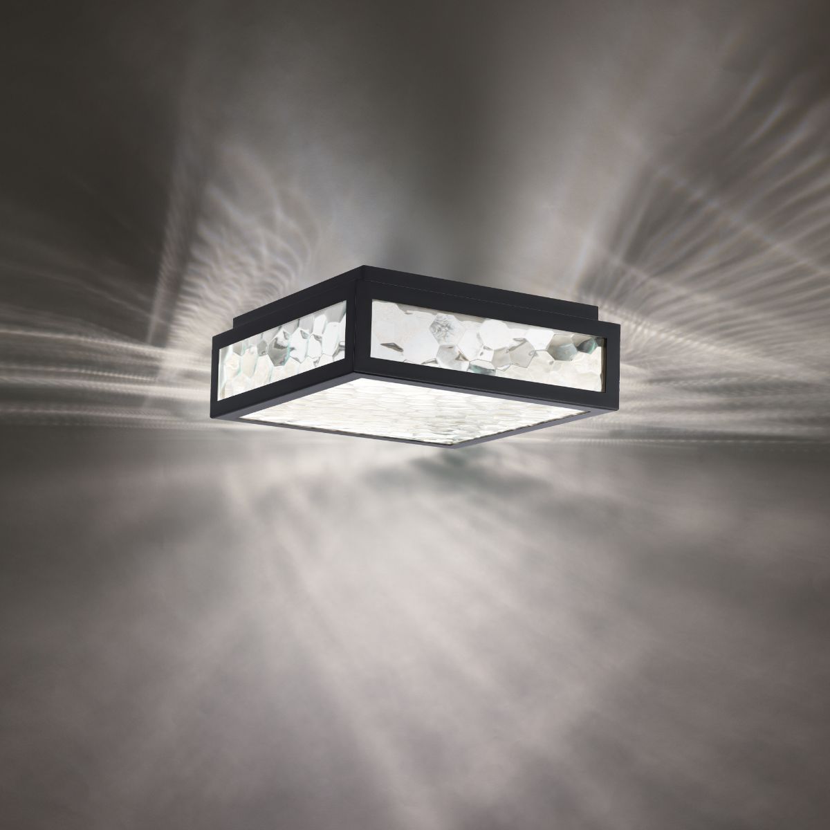 HAWTHORNE 13 in. LED Outdoor Flush Mount 3000K Black finish - Bees Lighting