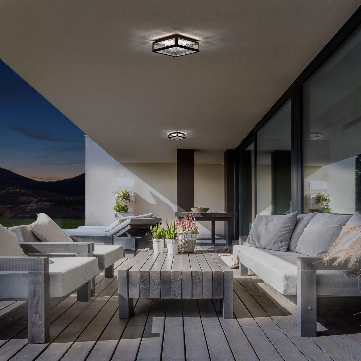 HAWTHORNE 13 in. LED Outdoor Flush Mount 3000K Black finish - Bees Lighting