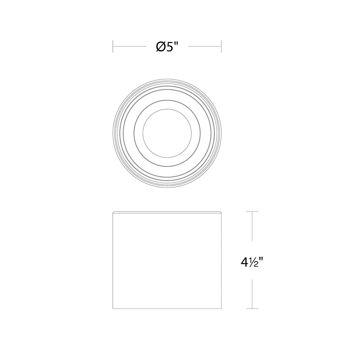 Squat 5" LED Outdoor Flush Mount, 3000K, White Finish - Bees Lighting