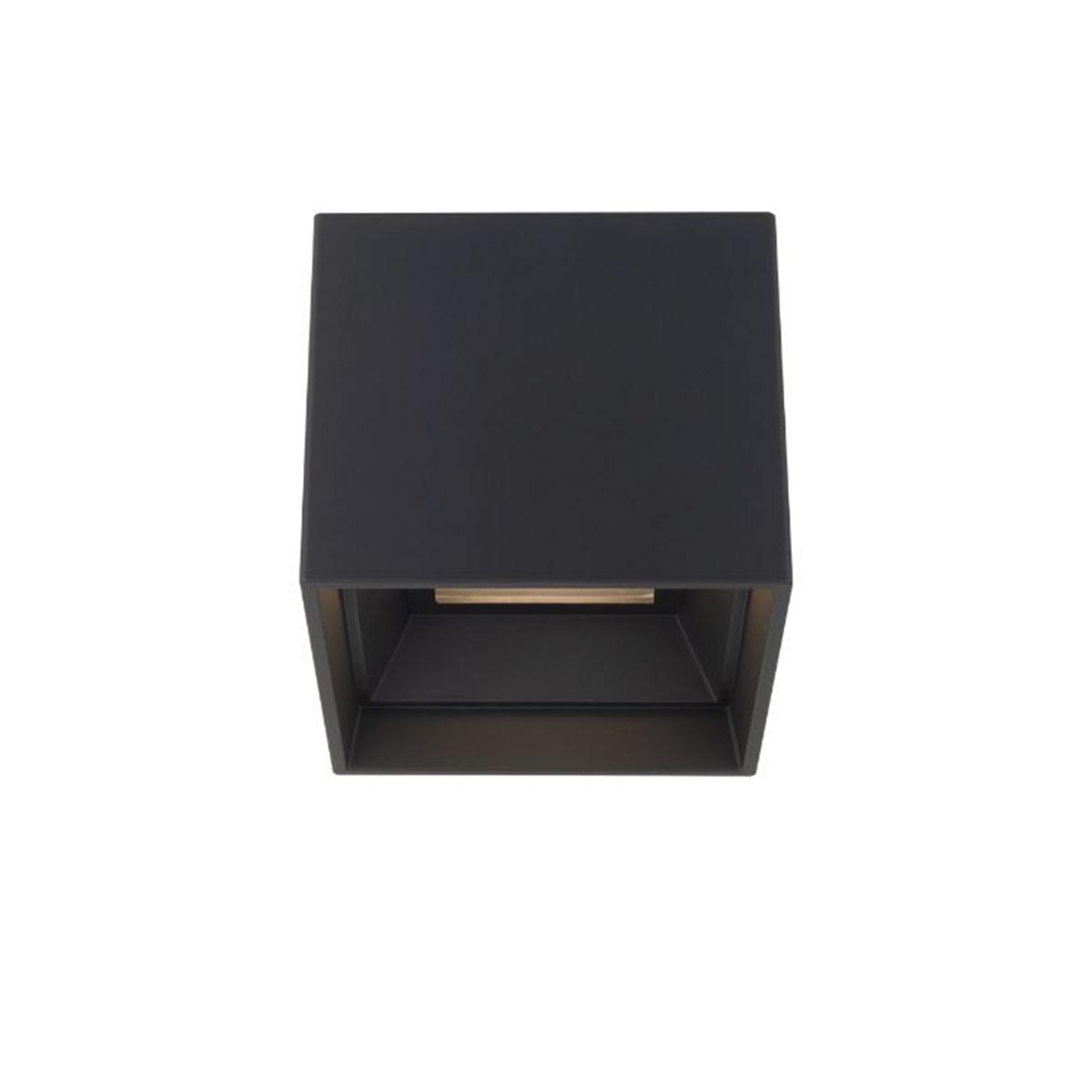 DOWNTOWN 5 in. Square LED Outdoor Flush Mount 3000K Black finish - Bees Lighting