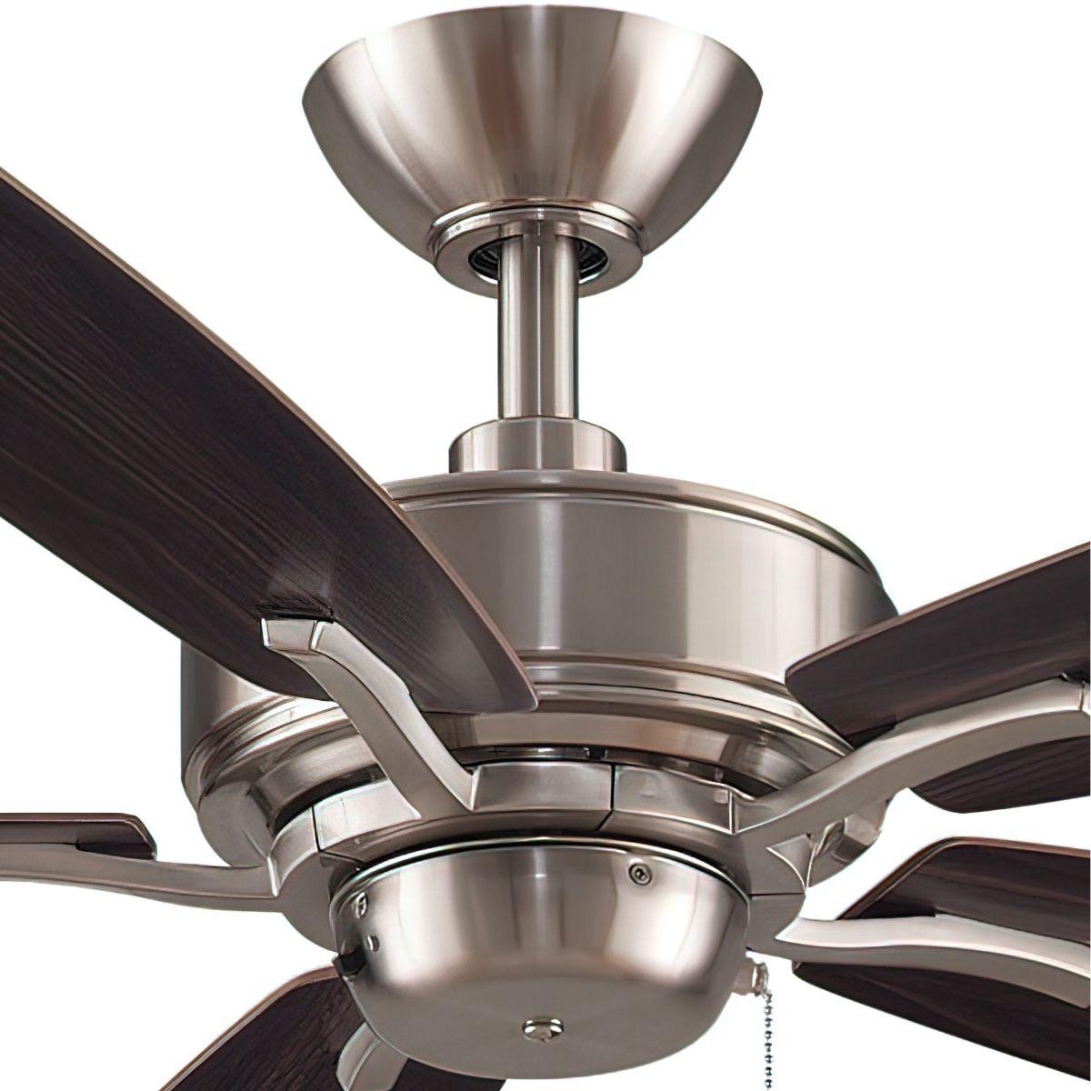 Aire Deluxe 52 Inch Brushed Nickel Ceiling Fan with Pull Chain - Bees Lighting
