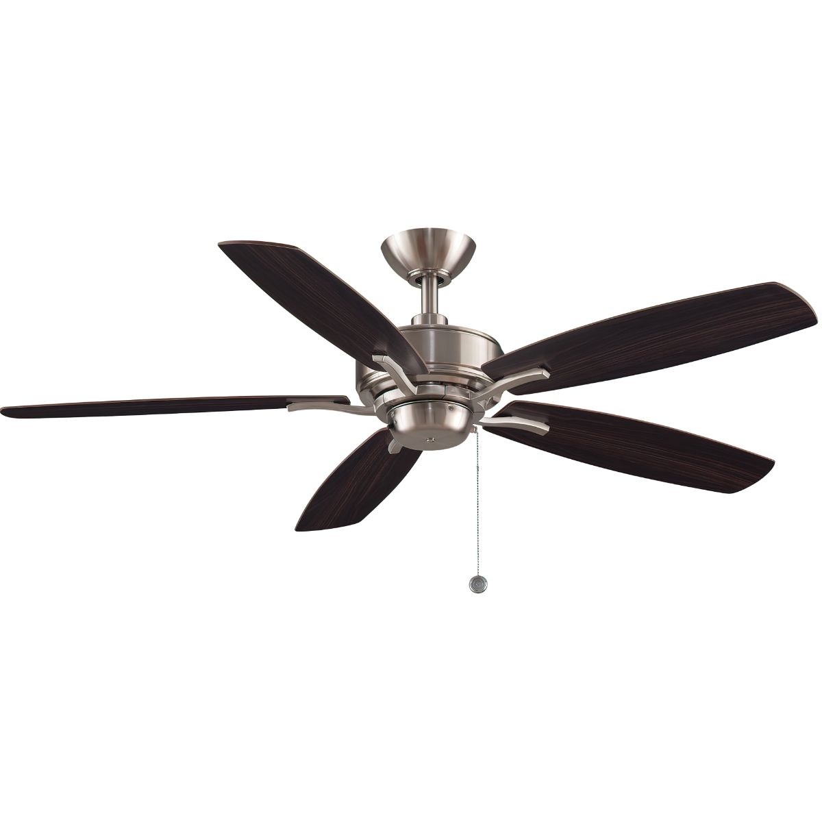 Aire Deluxe 52 Inch Brushed Nickel Ceiling Fan with Pull Chain - Bees Lighting