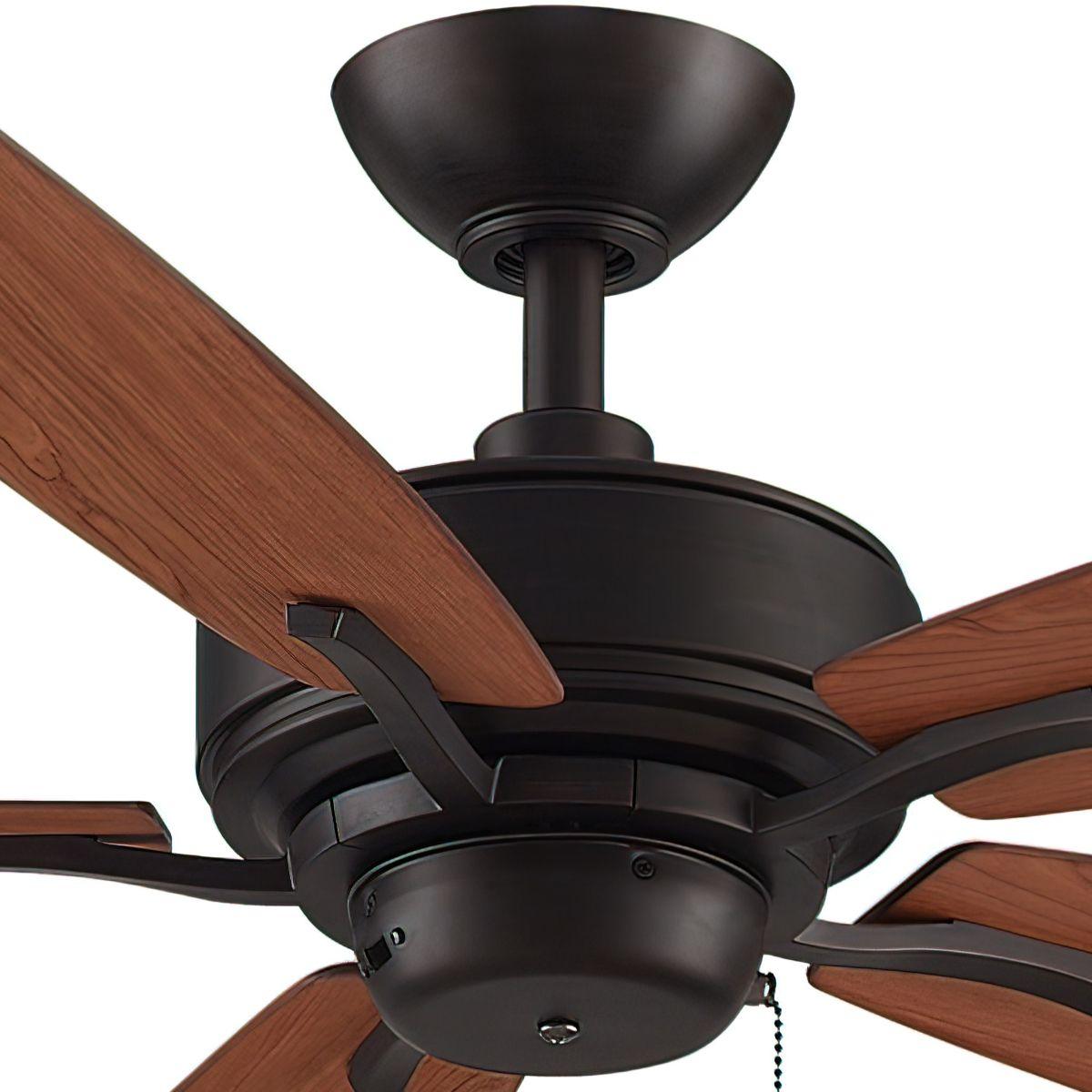 Aire Deluxe 52 Inch Dark Bronze Ceiling Fan with Pull Chain - Bees Lighting