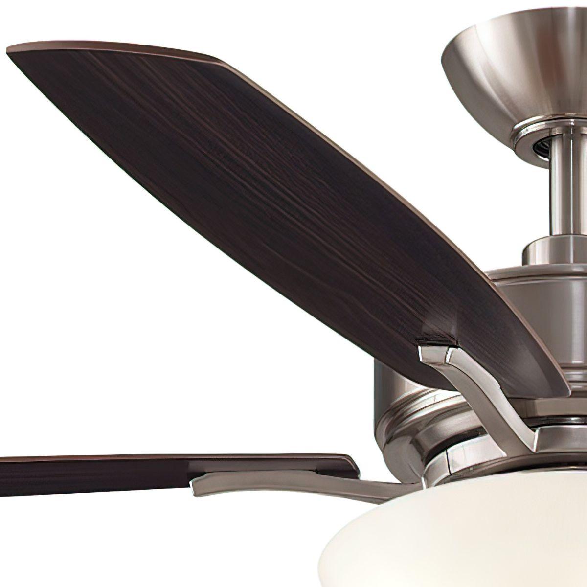 Aire Deluxe 52 Inch Brushed Nickel Ceiling Fan with Light Kit and Pull Chain - Bees Lighting