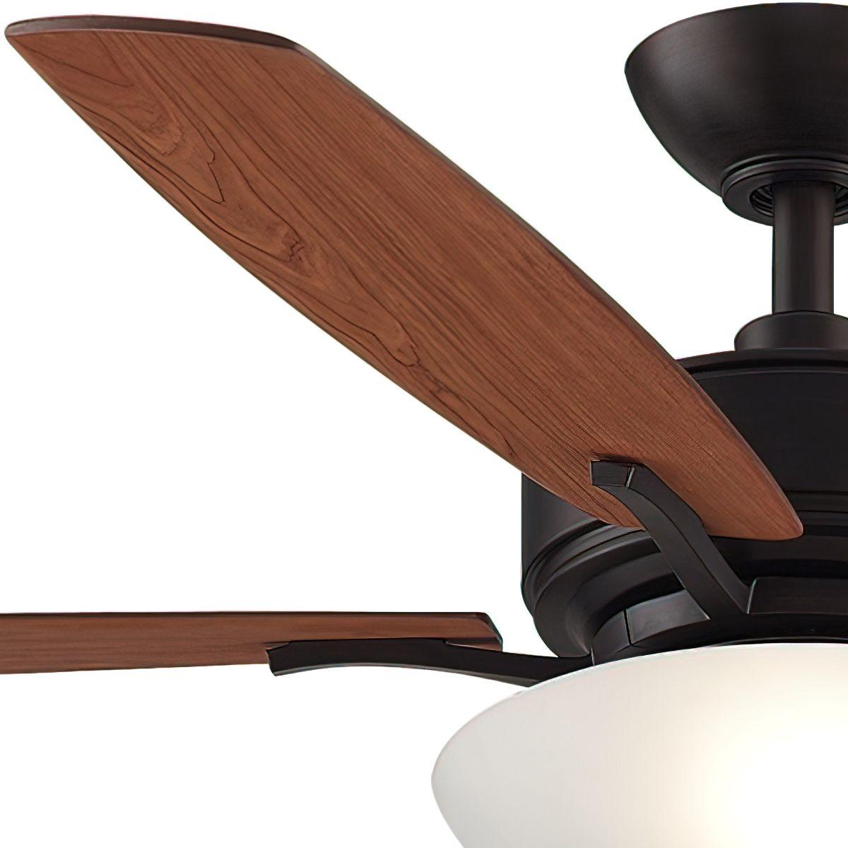 Aire Deluxe 52 Inch Dark Bronze Ceiling Fan with Light Kit and Pull Chain - Bees Lighting