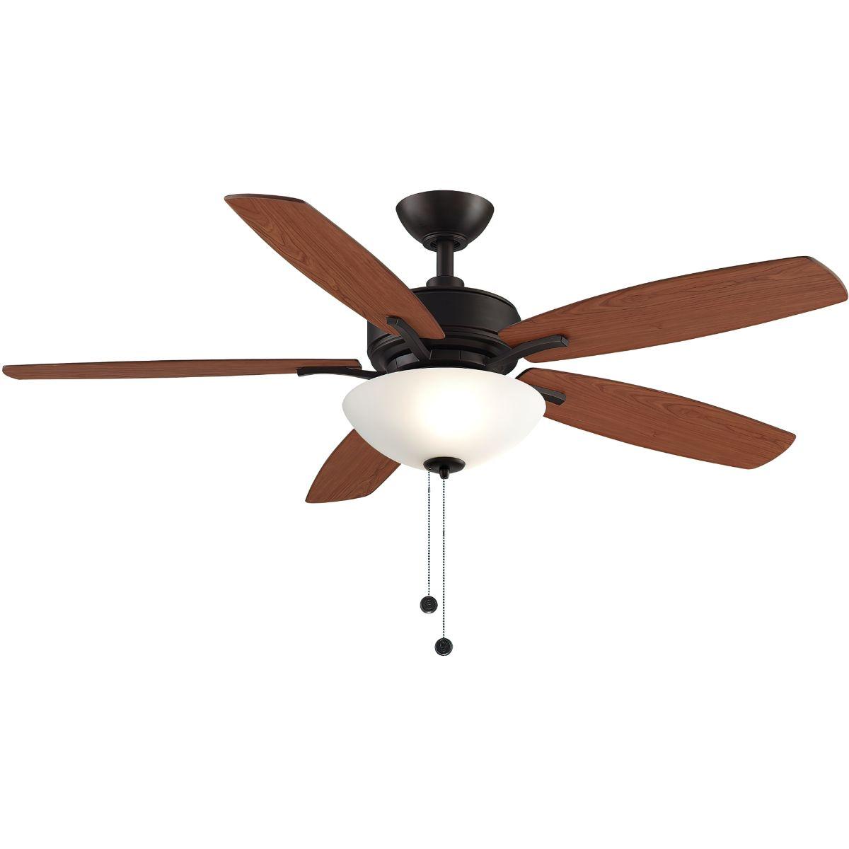 Aire Deluxe 52 Inch Dark Bronze Ceiling Fan with Light Kit and Pull Chain - Bees Lighting