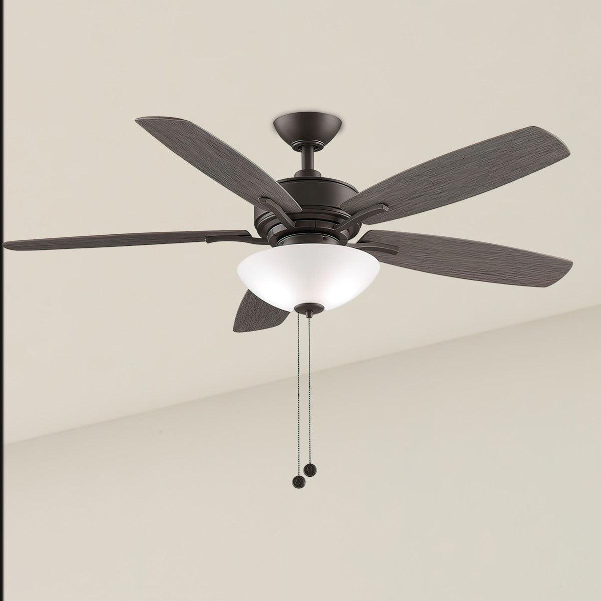 Aire Deluxe 5 Blades 52 Inch Ceiling Fan With Light And Pull Chain - Bees Lighting