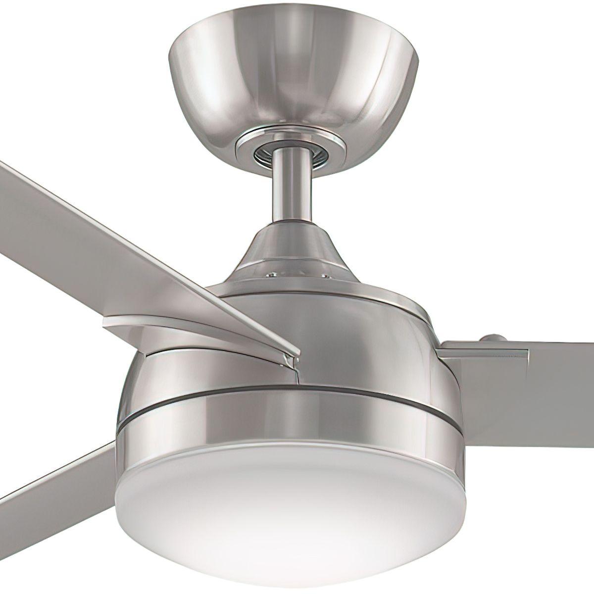 Xeno 56 Inch Brushed Nickel Damp Rated LED Ceiling Fan with Remote - Bees Lighting