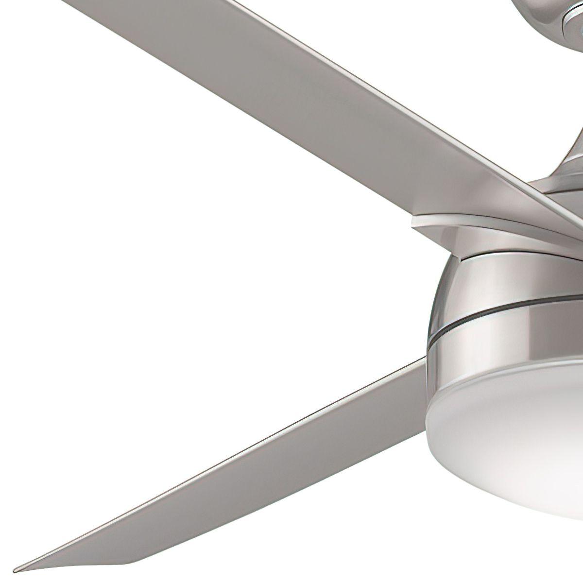 Xeno 56 Inch Brushed Nickel Damp Rated LED Ceiling Fan with Remote - Bees Lighting