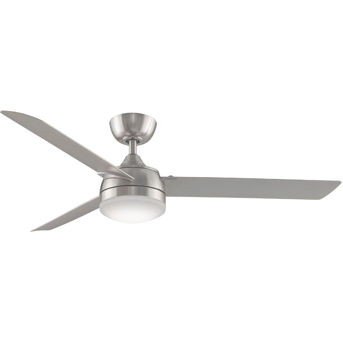 Xeno 56 Inch Brushed Nickel Damp Rated LED Ceiling Fan with Remote - Bees Lighting