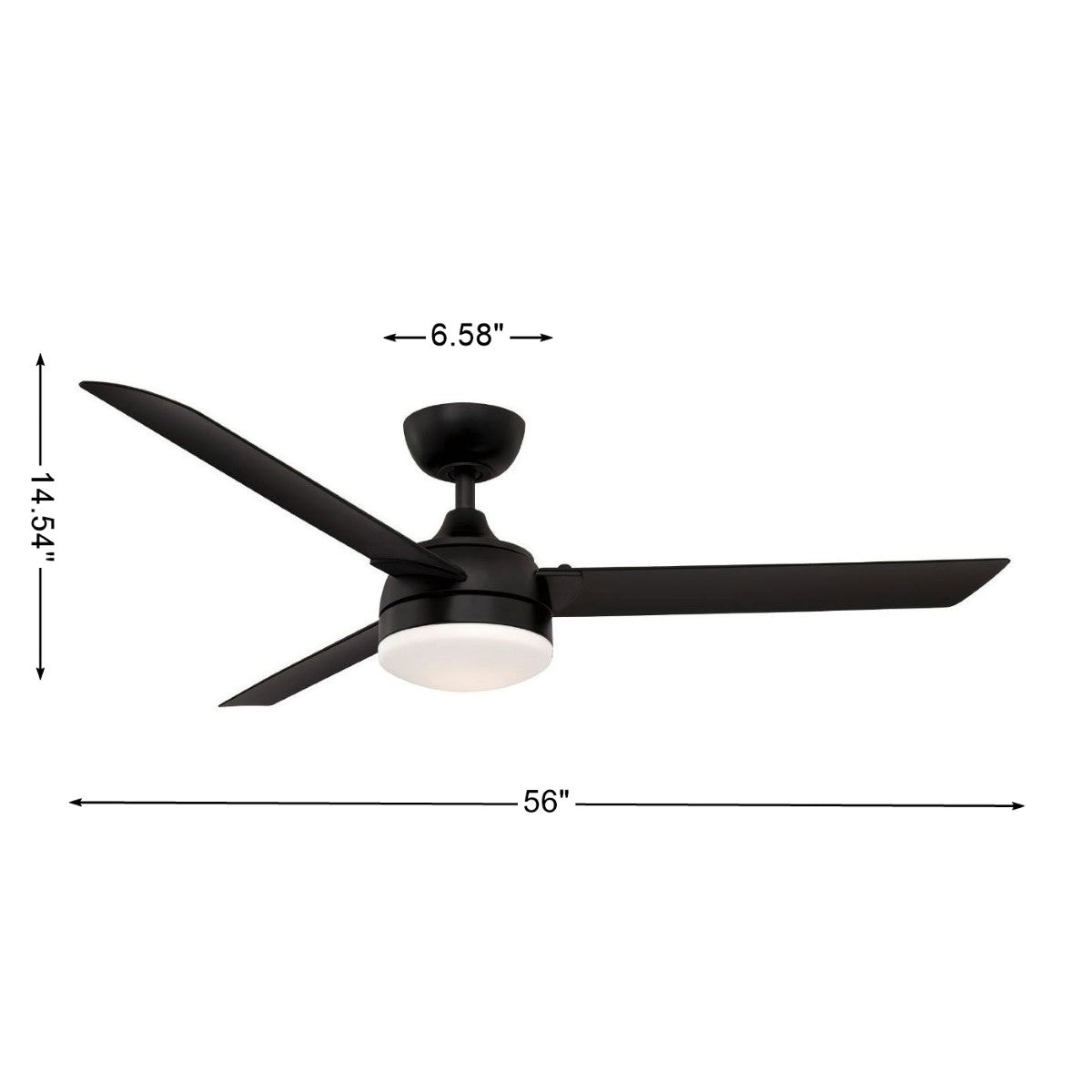 Xeno 56 Inch Black Wet Rated LED Ceiling Fan with Remote - Bees Lighting
