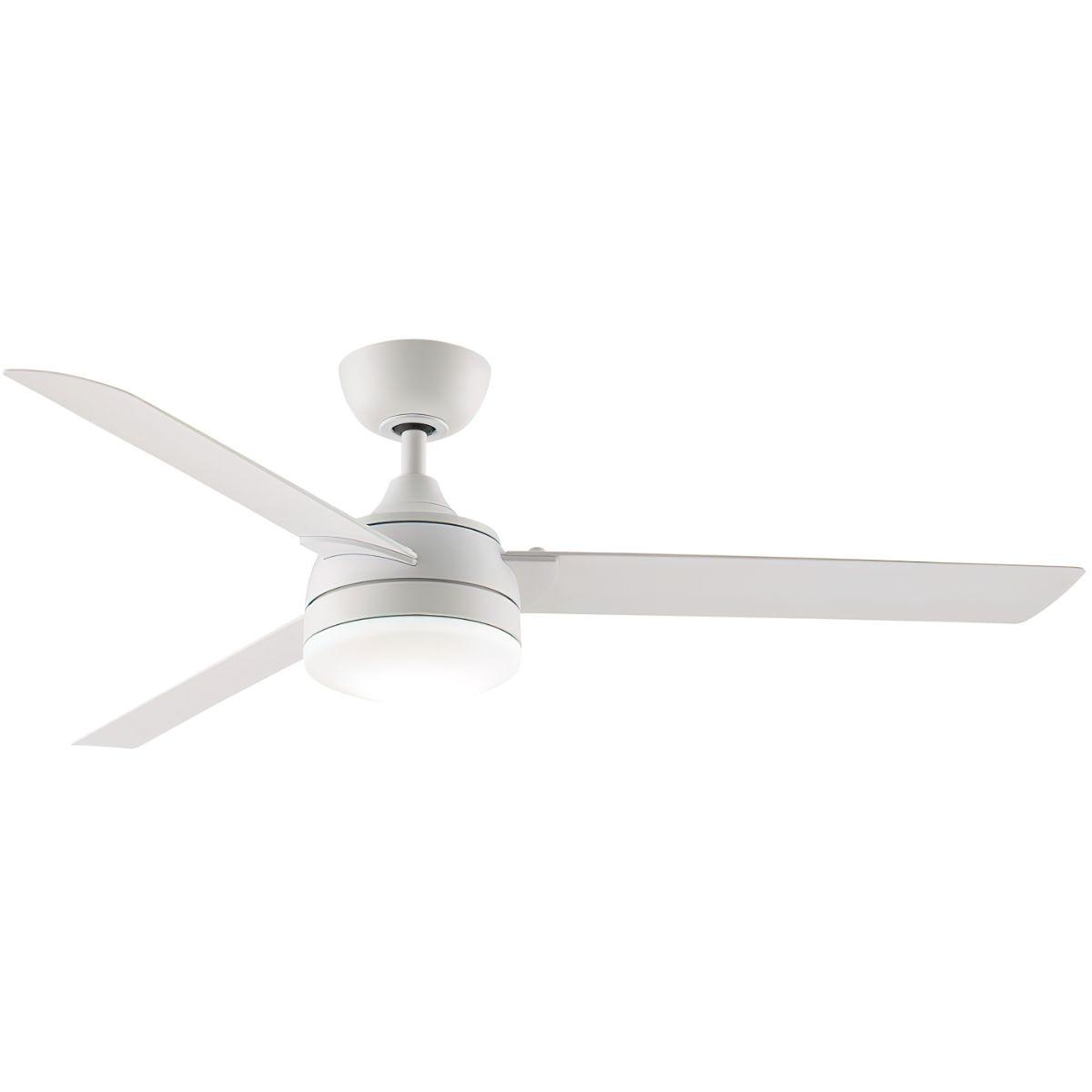 Xeno 56 Inch Matte White Wet Rated LED Ceiling Fan with Remote - Bees Lighting