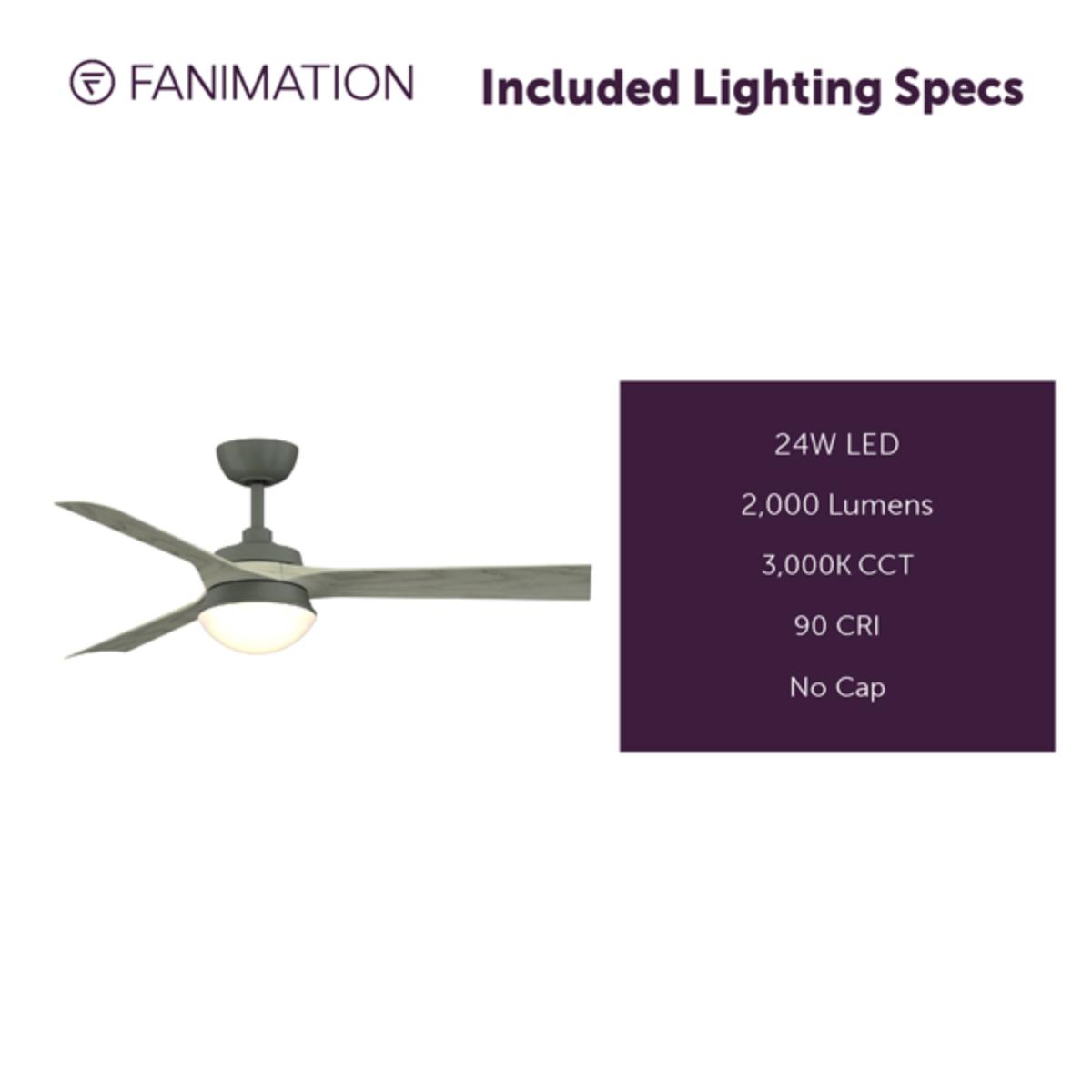 Barlow 52" Graphite LED Ceiling Fan - Bees Lighting