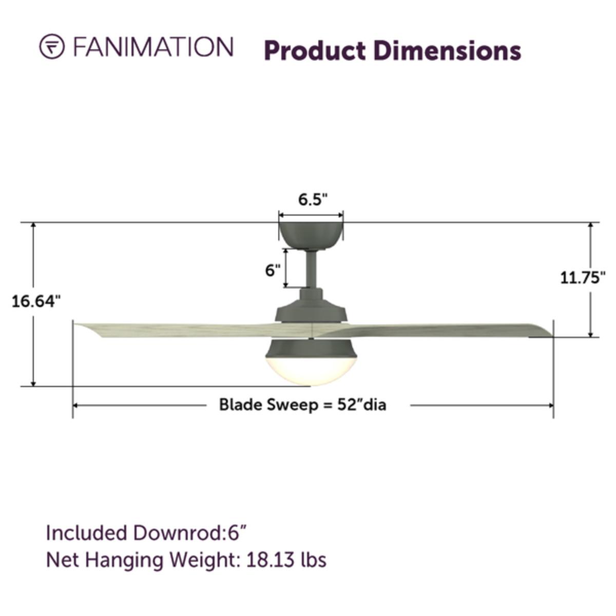 Barlow 52" Graphite LED Ceiling Fan - Bees Lighting