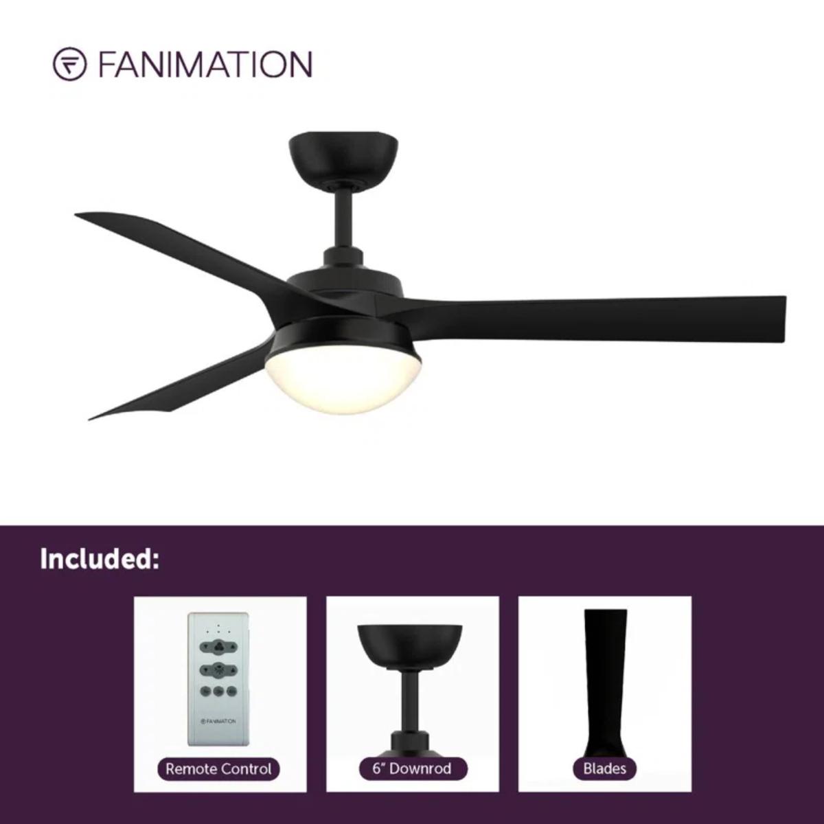 Barlow 52" Black LED Ceiling Fan - Bees Lighting