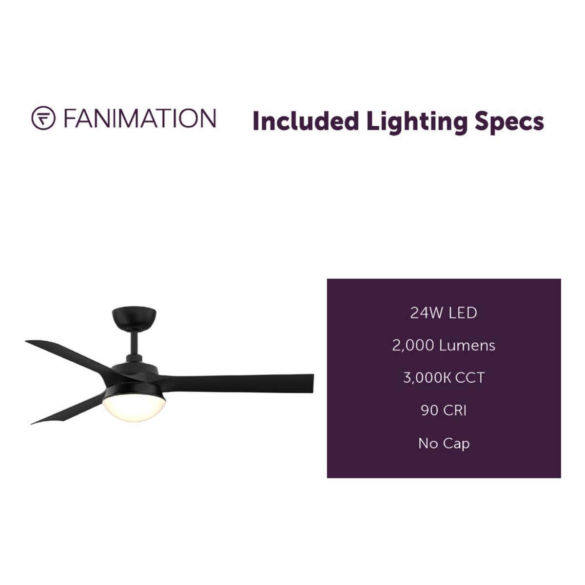 Barlow 52" Black LED Ceiling Fan - Bees Lighting