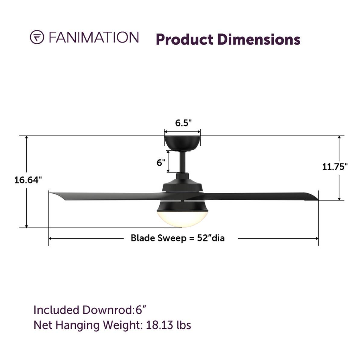 Barlow 52" Black LED Ceiling Fan - Bees Lighting
