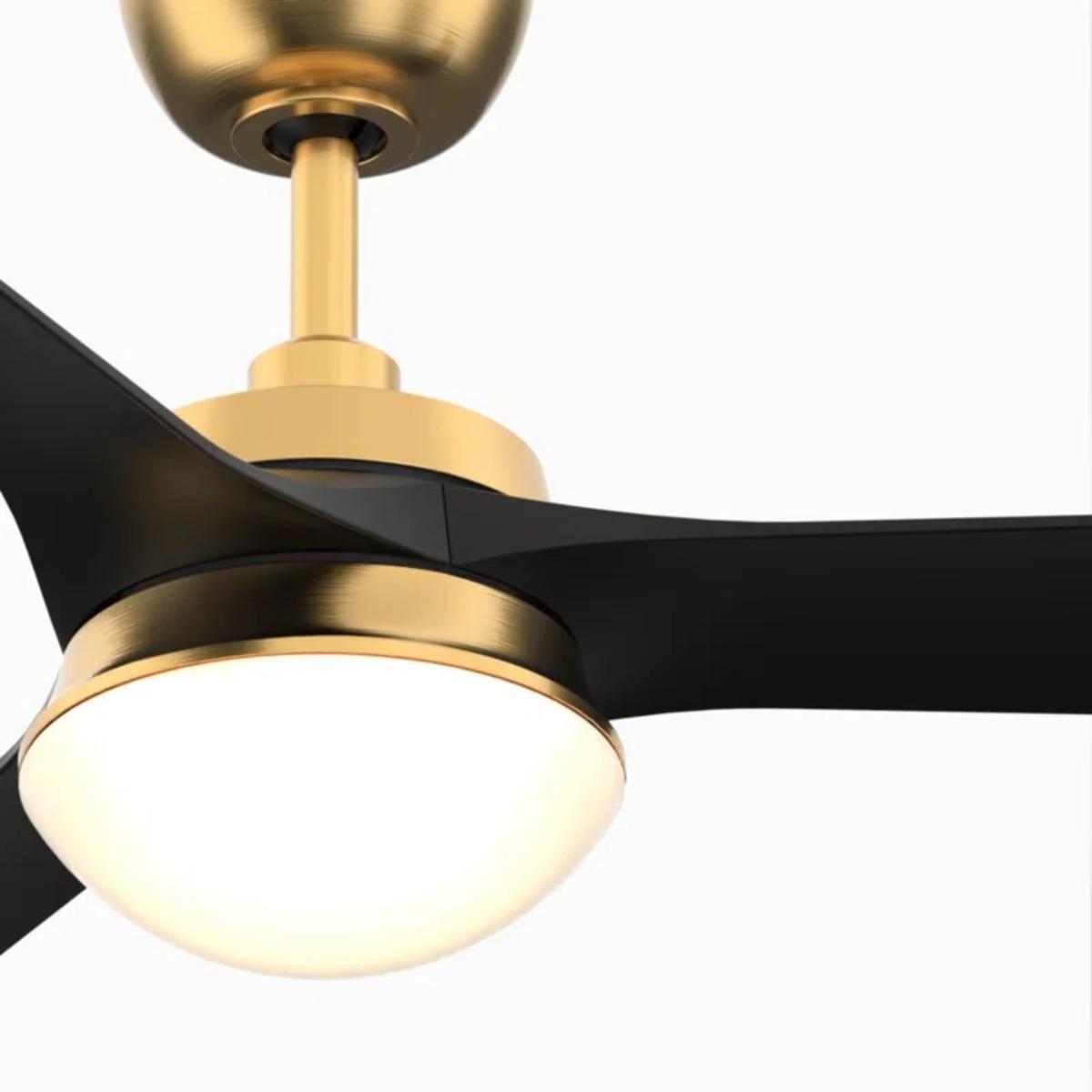 Barlow 52" Brass and Black LED Ceiling Fan - Bees Lighting