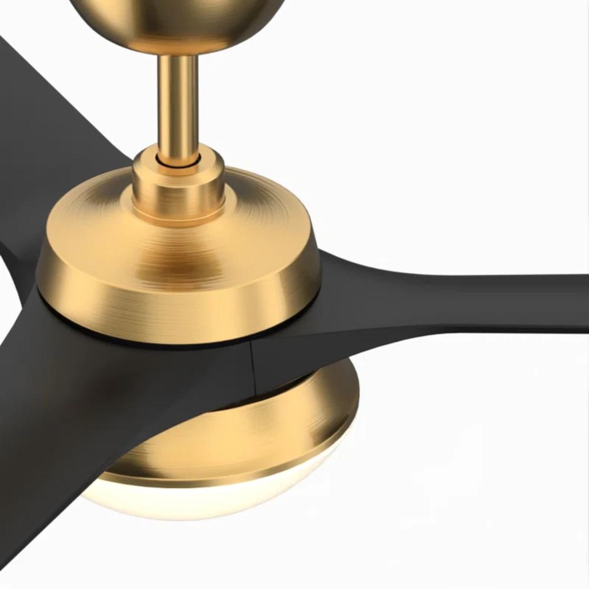 Barlow 52" Brass and Black LED Ceiling Fan - Bees Lighting