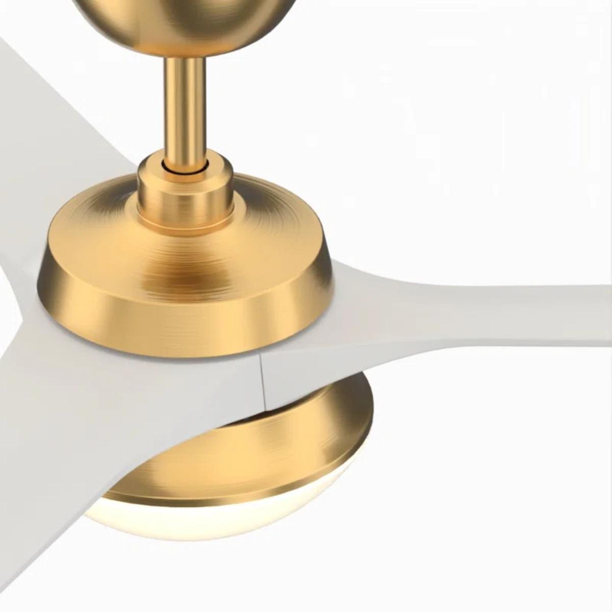 Barlow 52" Brass and White LED Ceiling Fan - Bees Lighting