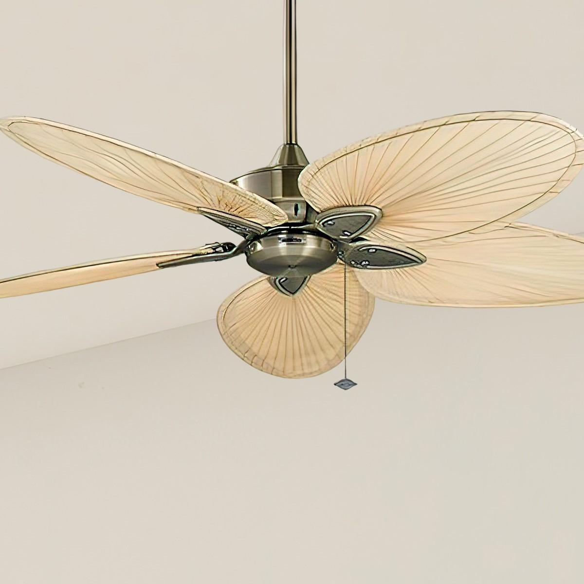 Windpointe 52 Inch Tropical Palm Leaf Ceiling Fan With Pull Chain - Bees Lighting