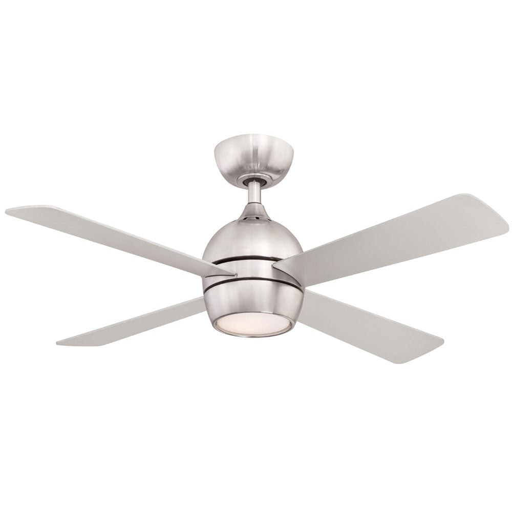 Kwad 44 Inch Brushed Nickel Modern LED Ceiling Fan with Remote - Bees Lighting