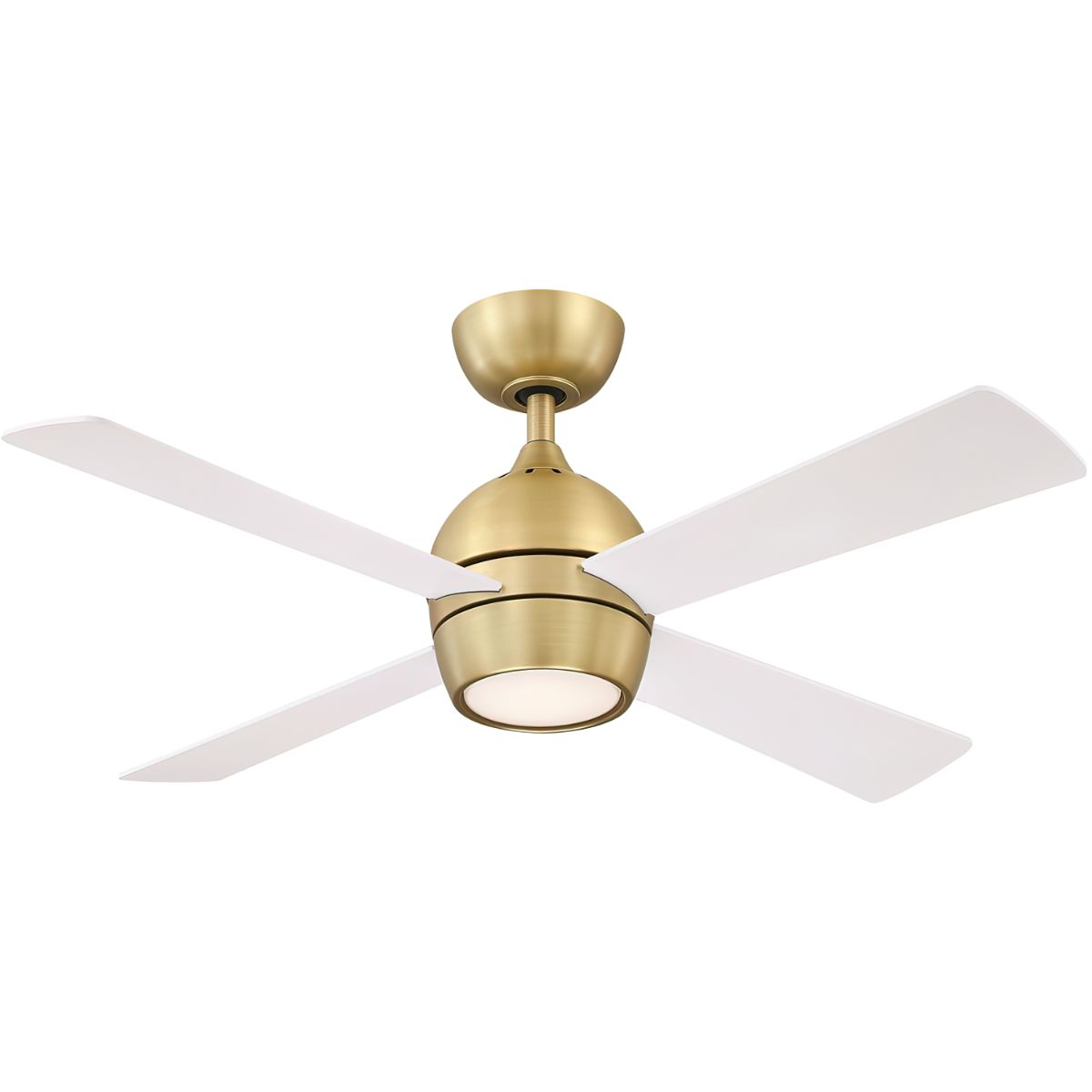Kwad 44 Inch Brushed Satin Brass Modern LED Ceiling Fan with Remote - Bees Lighting