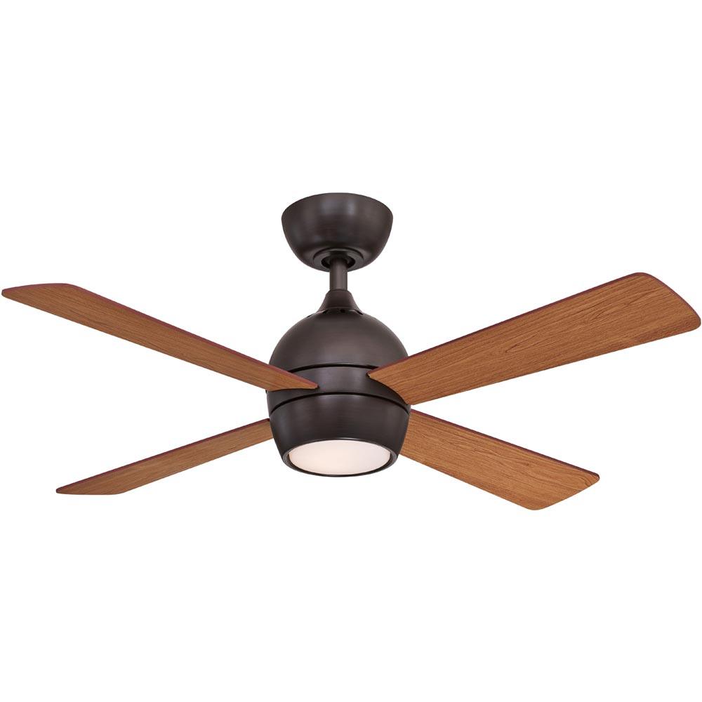Kwad 44 Inch Dark Bronze Modern LED Ceiling Fan with Remote - Bees Lighting
