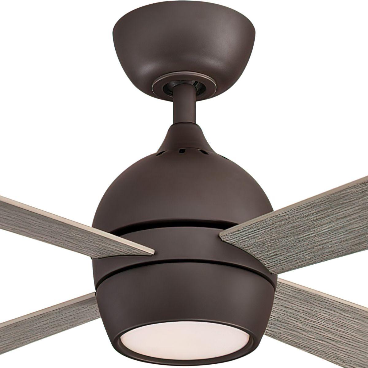 Kwad 44 Inch Modern Ceiling Fan With Light And Remote, Opal Frosted Glass - Bees Lighting