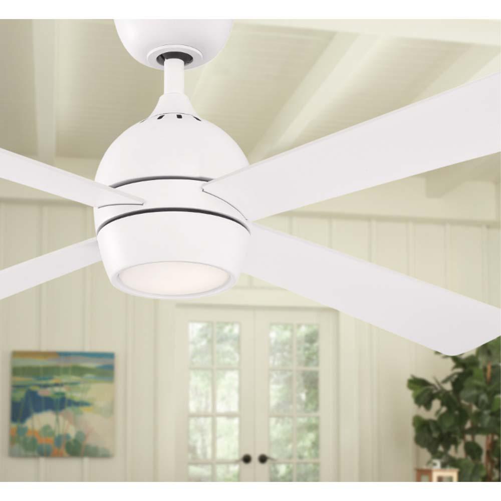 Kwad 44 Inch Matte White Modern LED Ceiling Fan with Remote - Bees Lighting