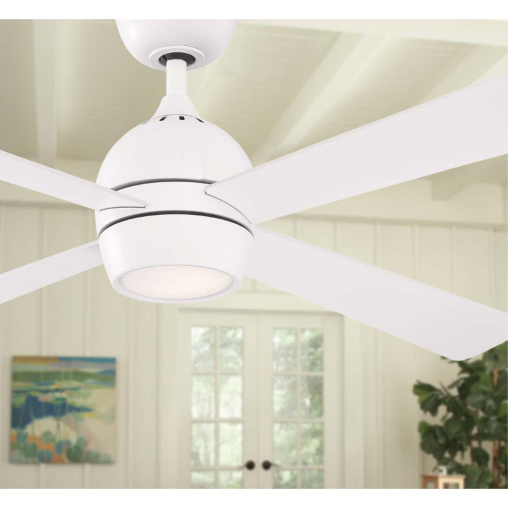 Kwad 44 Inch Matte White Modern LED Ceiling Fan with Remote - Bees Lighting