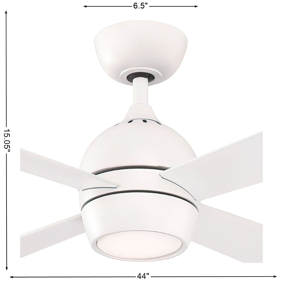 Kwad 44 Inch Matte White Modern LED Ceiling Fan with Remote - Bees Lighting
