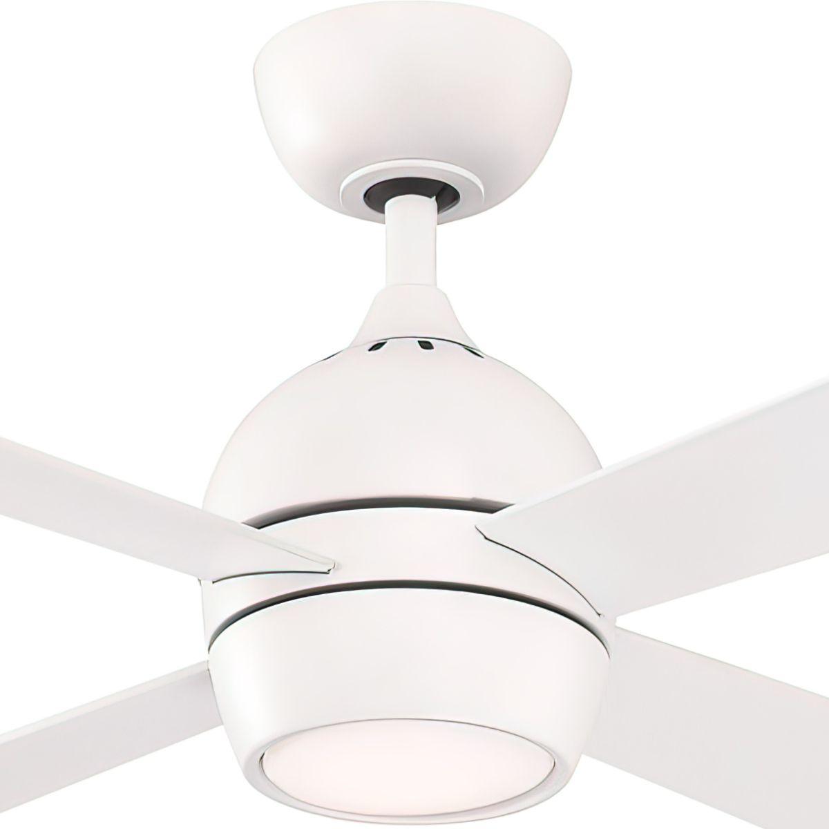 Kwad 44 Inch Matte White Modern LED Ceiling Fan with Remote - Bees Lighting
