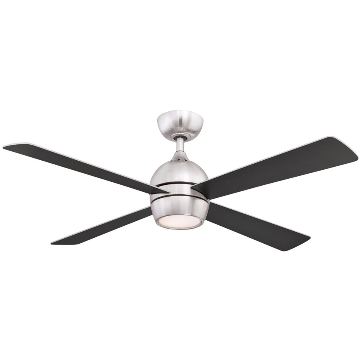 Kwad 52 Inch Brushed Nickel Modern LED Ceiling Fan with Remote - Bees Lighting