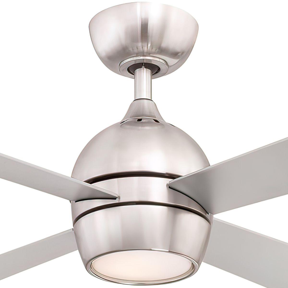 Kwad 52 Inch Brushed Nickel Modern LED Ceiling Fan with Remote - Bees Lighting