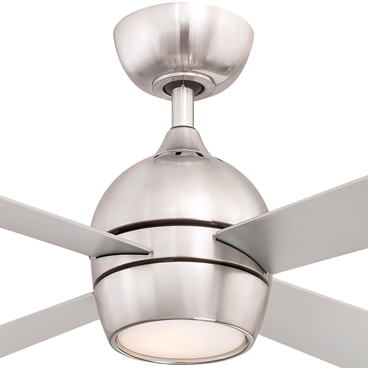 Kwad 52 Inch Brushed Nickel Modern LED Ceiling Fan with Remote - Bees Lighting