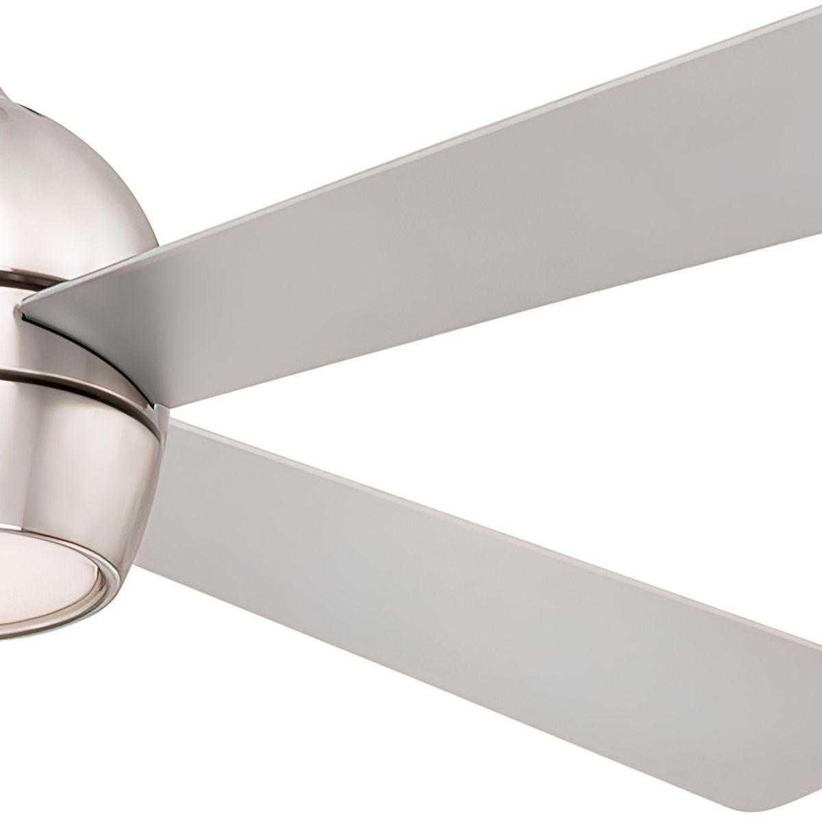 Kwad 52 Inch Brushed Nickel Modern LED Ceiling Fan with Remote - Bees Lighting