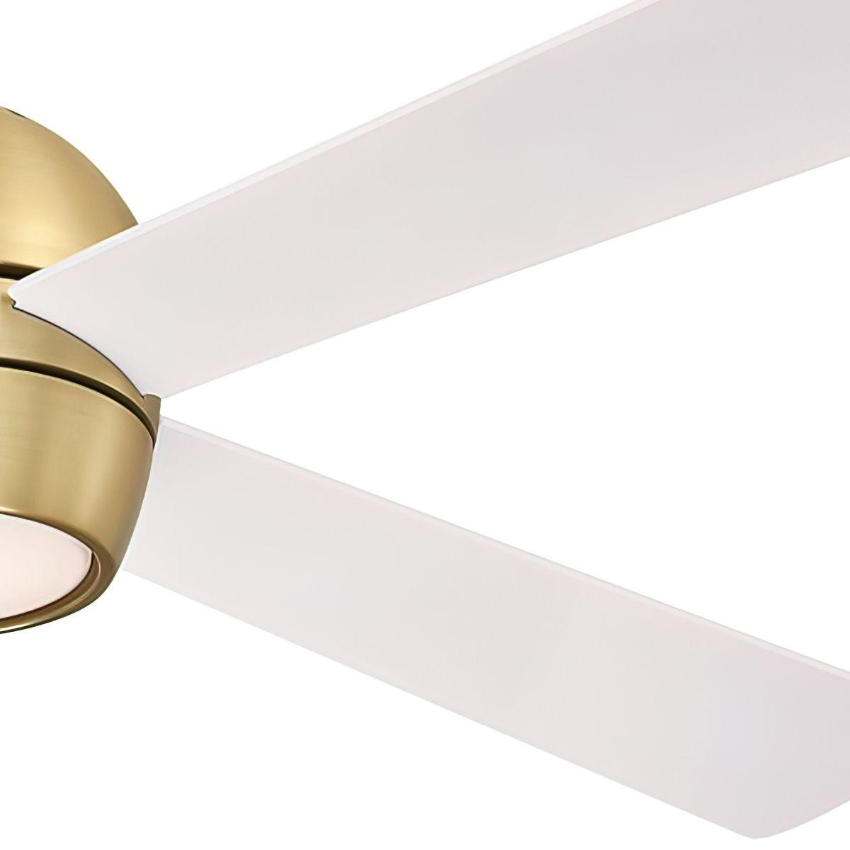 Kwad 52 Inch Brushed Satin Brass Modern LED Ceiling Fan with Remote - Bees Lighting