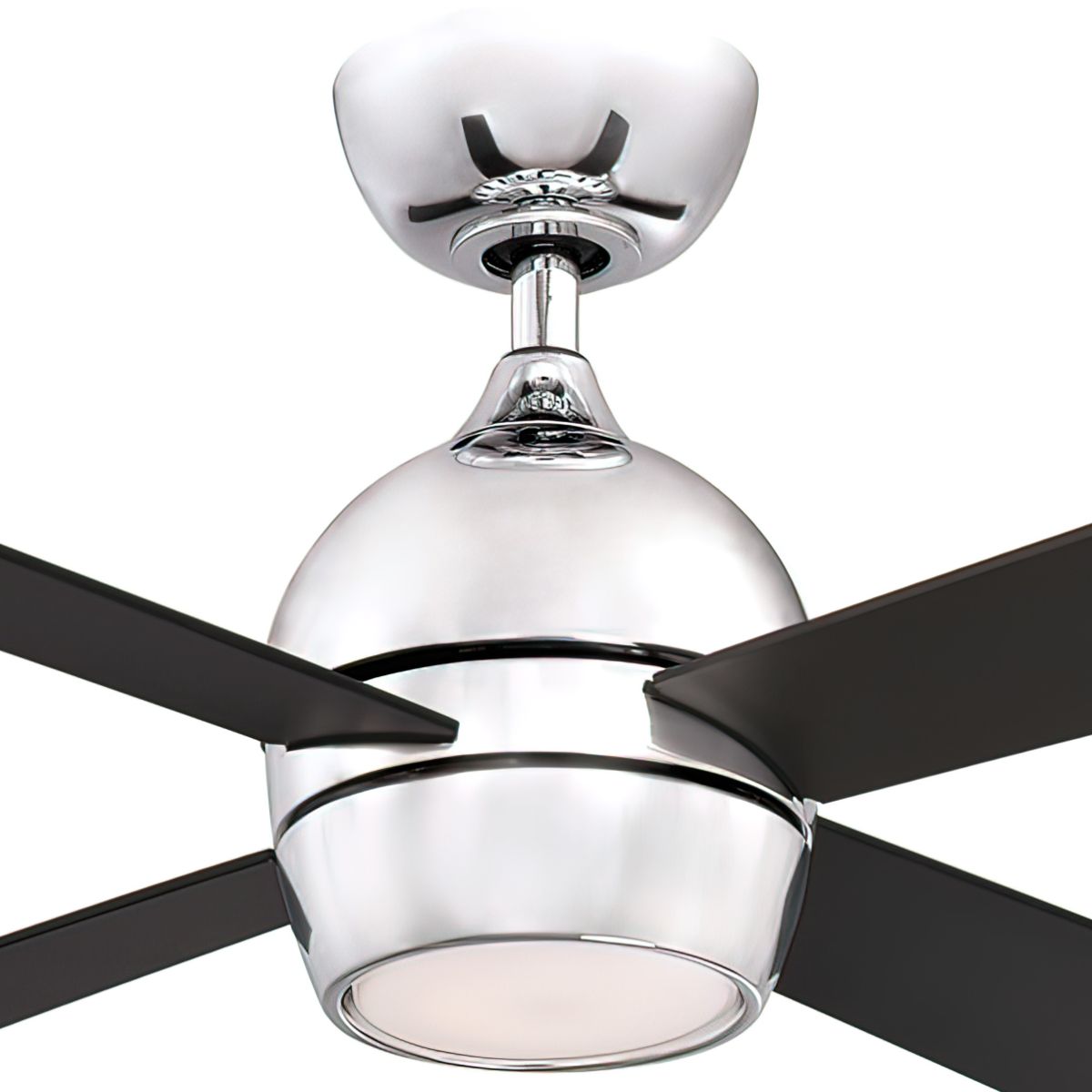 Kwad 52 Inch Modern Ceiling Fan With Light And Remote, Opal Frosted Glass